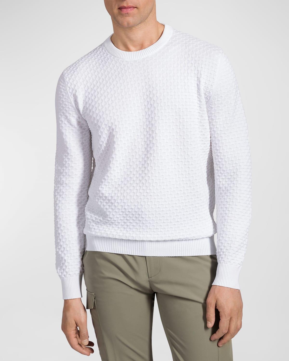 Mens Textured Crewneck Sweater Product Image