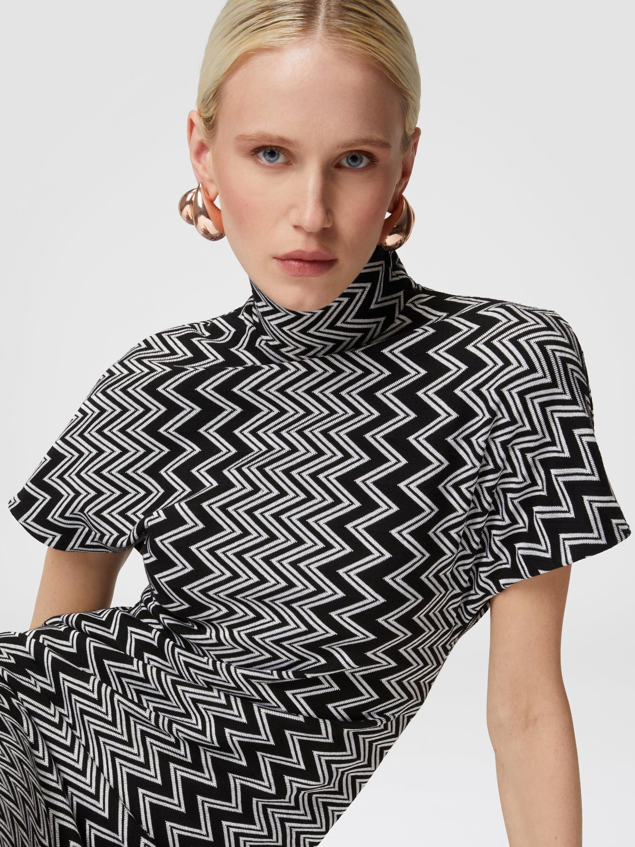 Zig zag mini-dress with sculptural sleeves Product Image