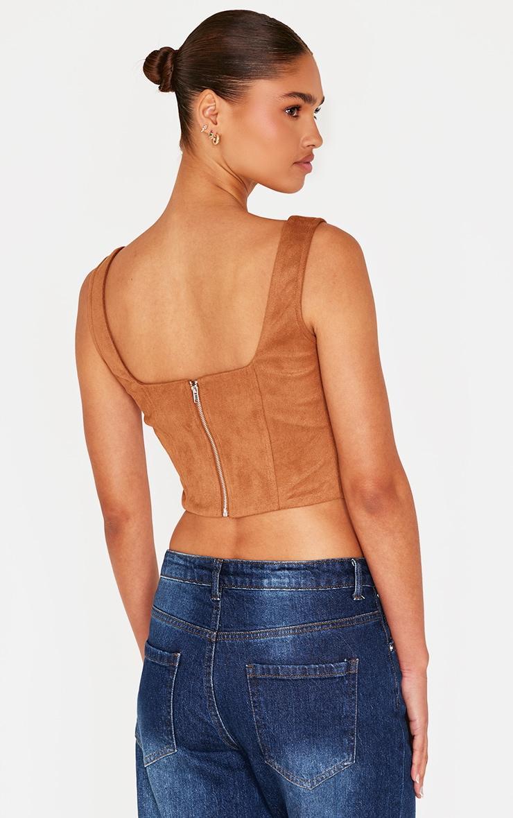 Tan Faux Suede Corset Product Image