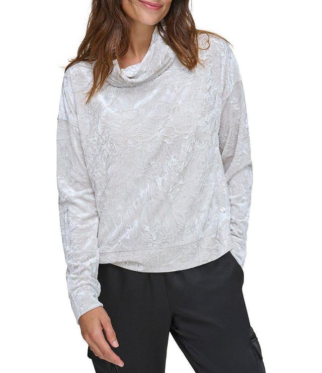 Andrew Marc Sport Velvet Knit Funnel Neck Long Sleeve Top Product Image