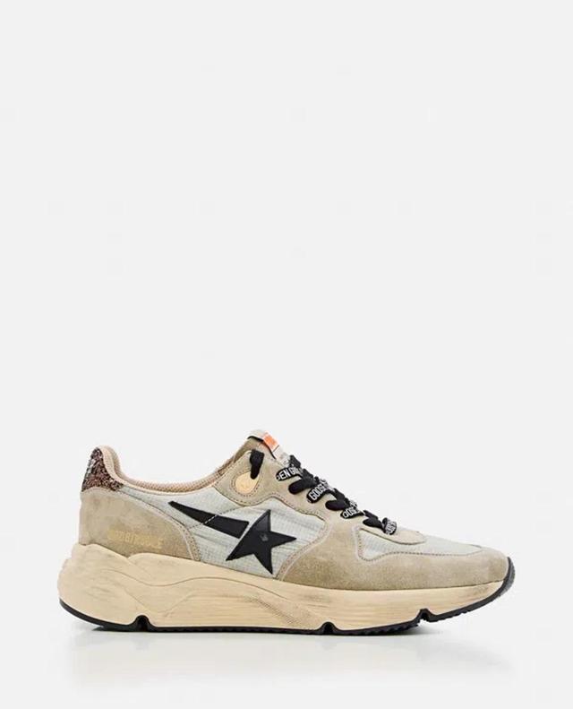 Running Suede And Leather Sneakers In Neutrals Product Image