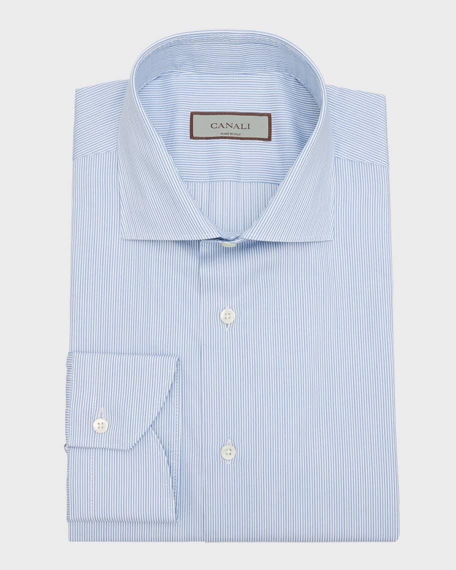 Mens Cotton Micro-Stripe Dress Shirt Product Image