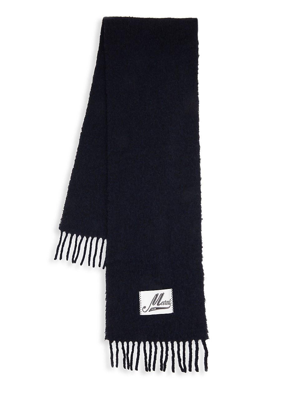 Mens Logo Patch Alpaca-Blend Scarf Product Image