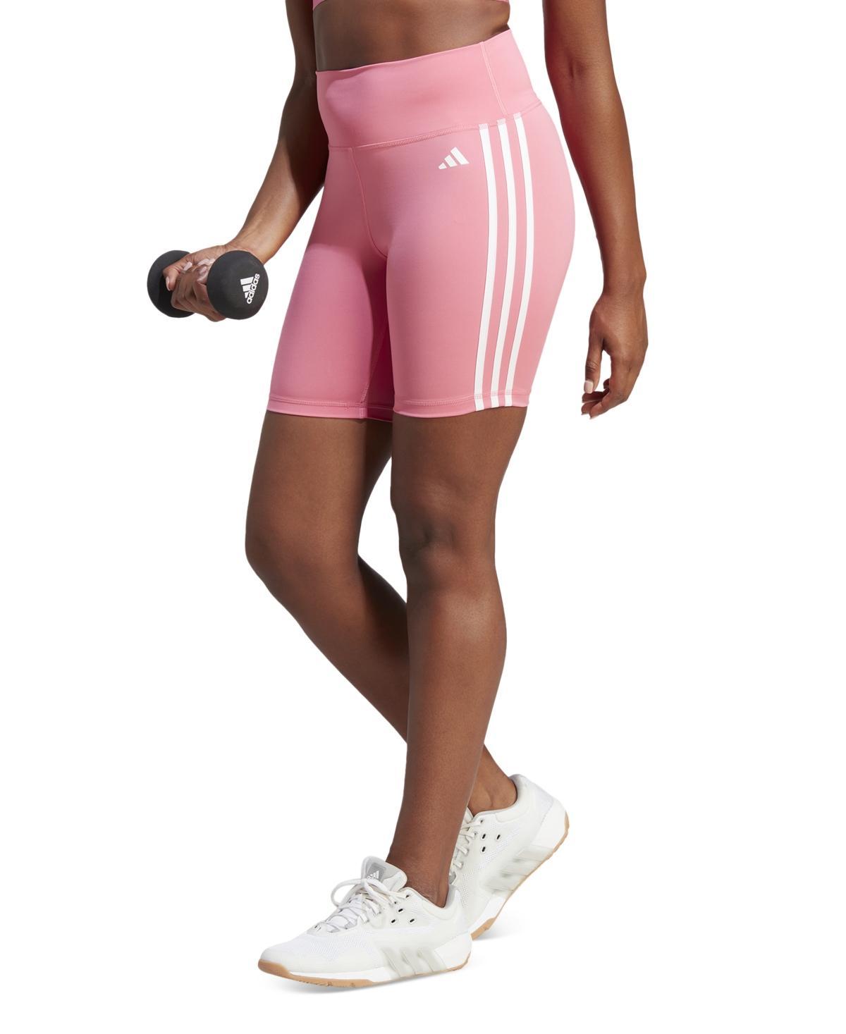 adidas Womens Training Essentials 3-Stripes High-Waisted Short Leggings Product Image