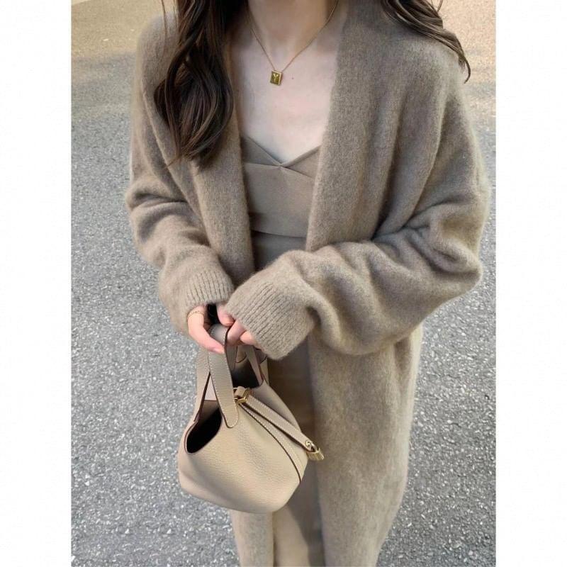 Plain Open Front Long Cardigan product image