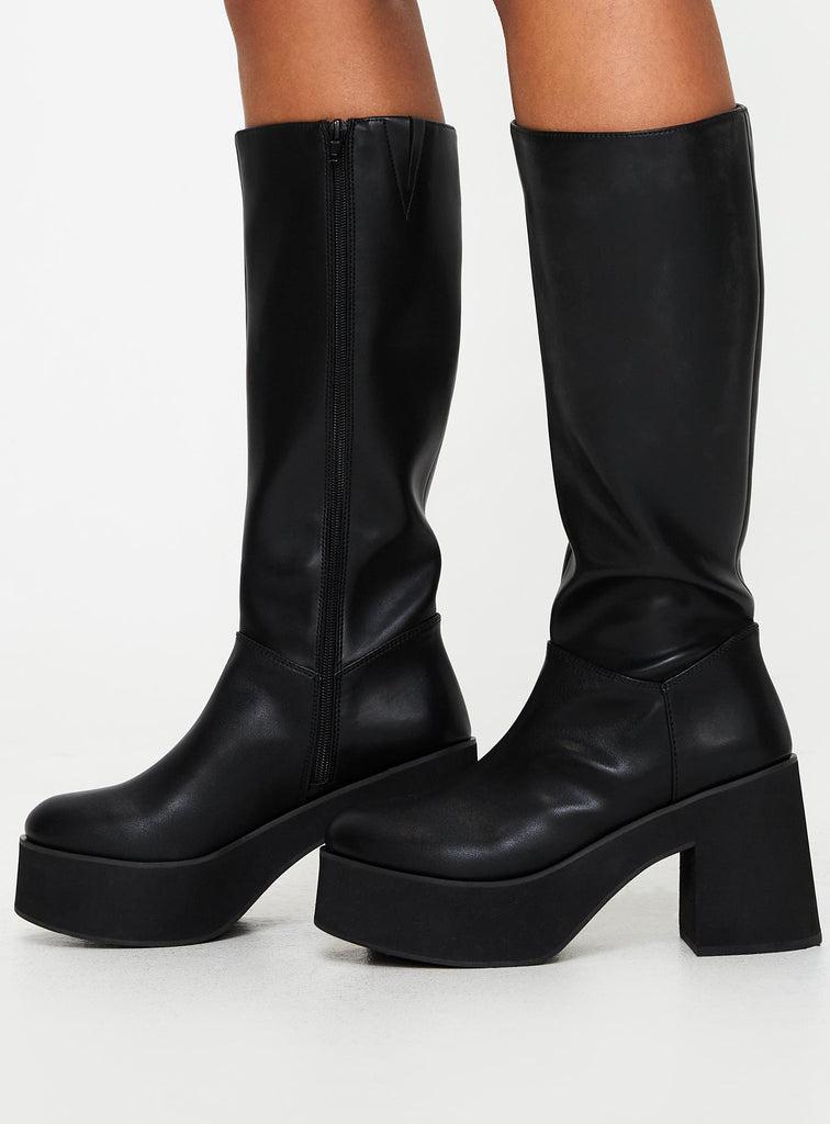 Moxie Knee High Boots Black Product Image