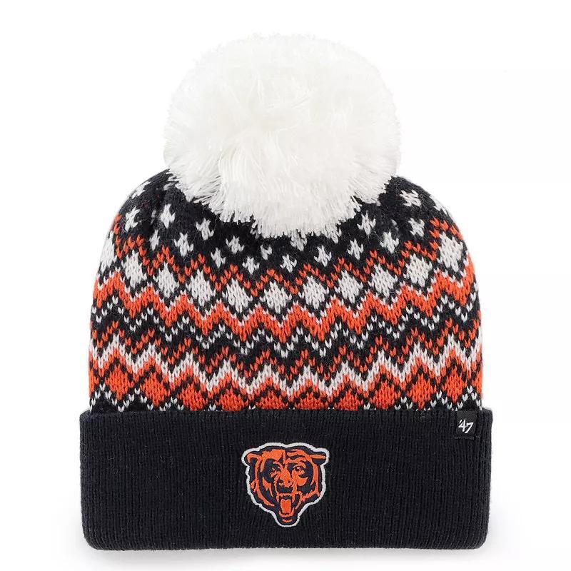 Womens 47 Chicago Bears Elsa Cuffed Pom Knit with Hat, Blue Product Image