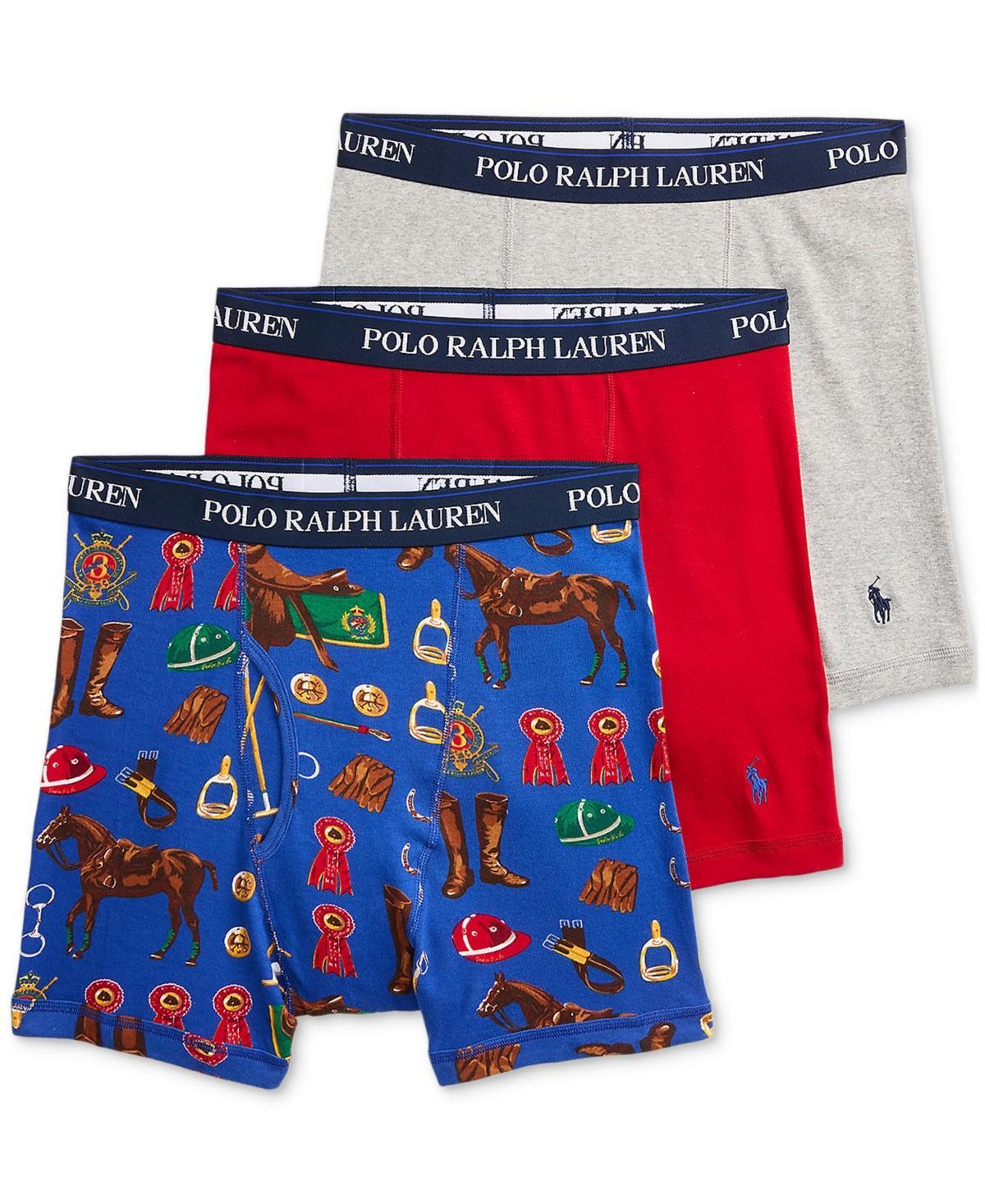 Polo Ralph Lauren Mens 3-Pk. Classic-Fit Boxer Briefs - DARLING BRIDLE PRINT, NEW FOREST Product Image