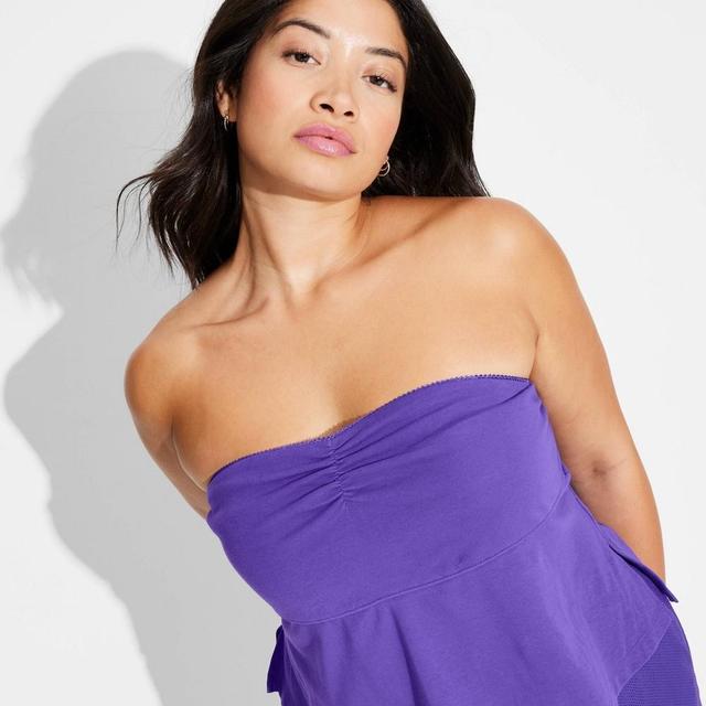 Womens Game Day Ribbed Tube Top - Wild Fable Purple 1X Product Image