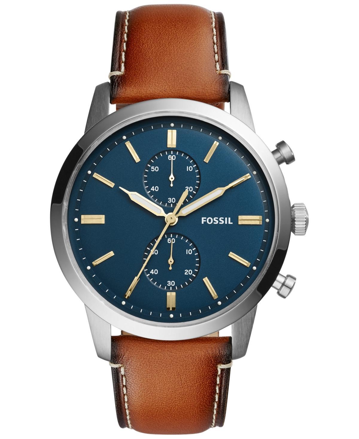 Fossil Mens Chronograph Townsman Light Brown Leather Strap Watch 44mm FS5279 - Brown Product Image