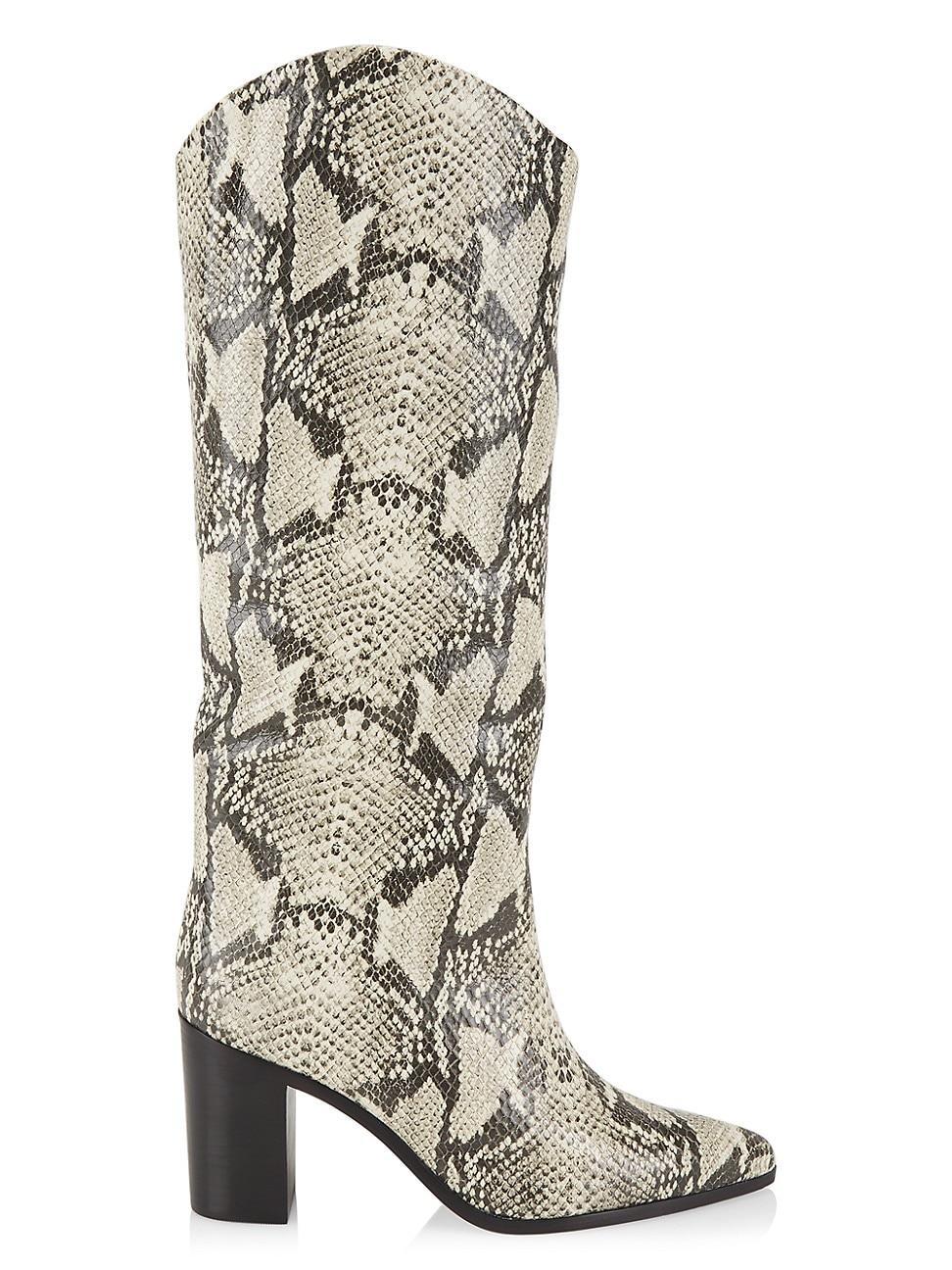 Womens Analeah Snake-Embossed Leather Tall Boots Product Image