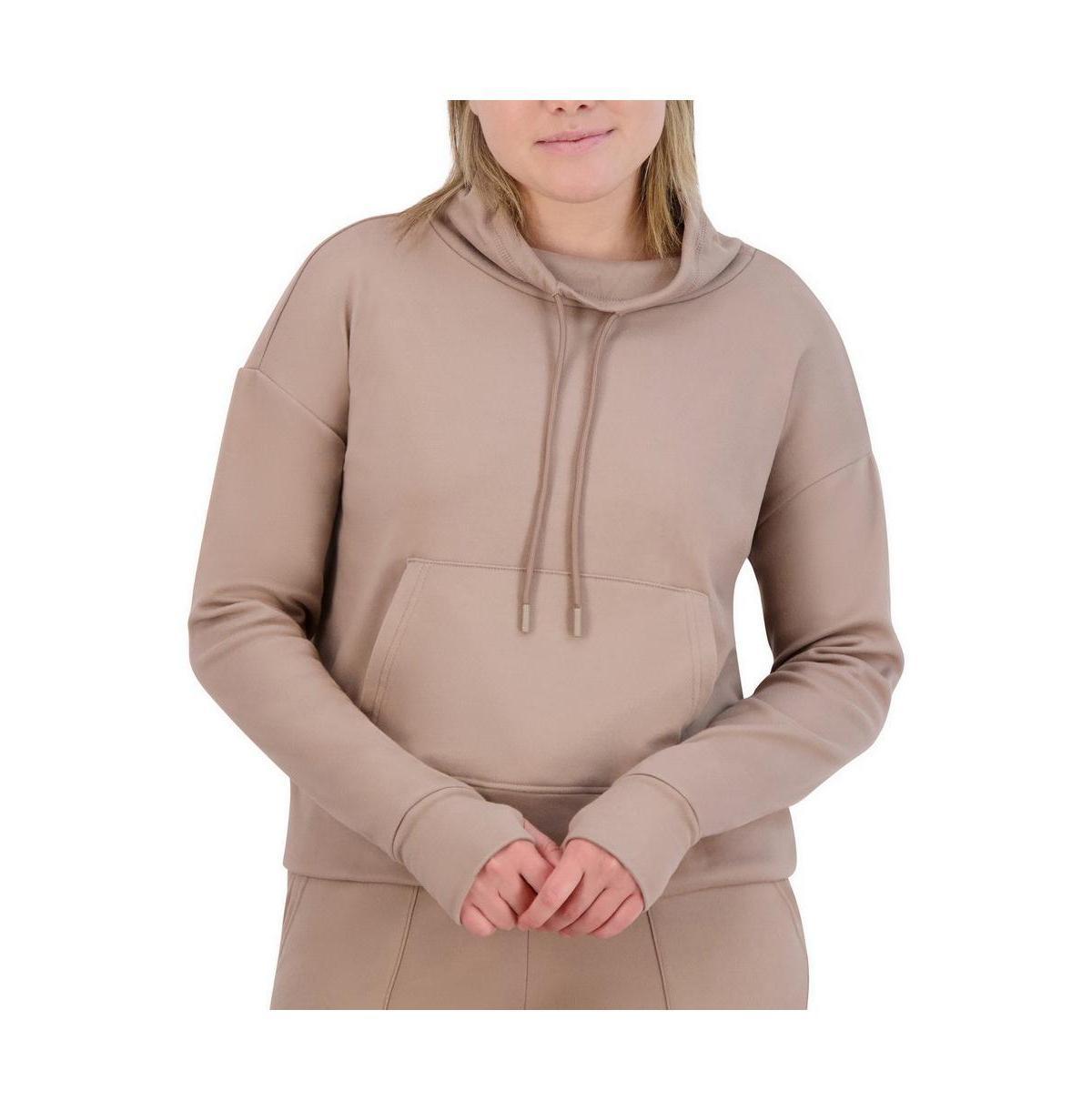 Womens Drawstring Funnel neck Fleece Pullover Sweatshirt Product Image