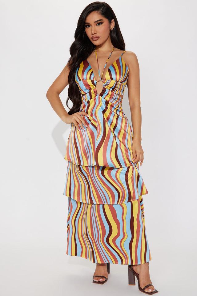 Isla Tiered Maxi Dress - Brown/combo Product Image