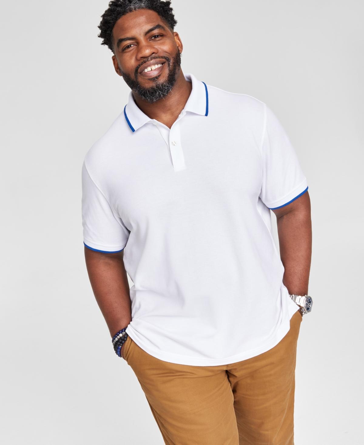 Club Room Mens Regular-Fit Tipped Performance Polo Shirt, Created for Macys Product Image