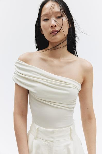 Draped One-Shoulder Bodysuit Product Image