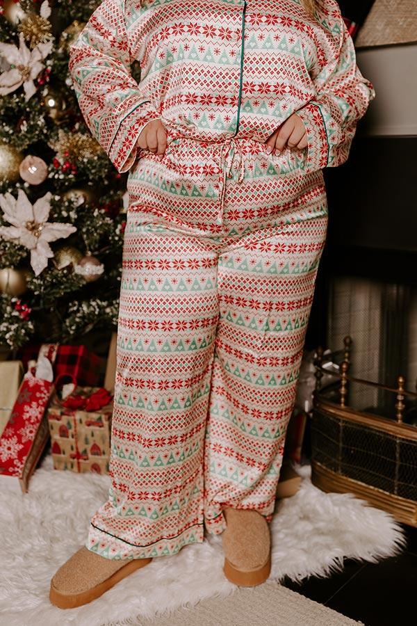 Christmas Morning Satin Pajama Pants Curves Product Image