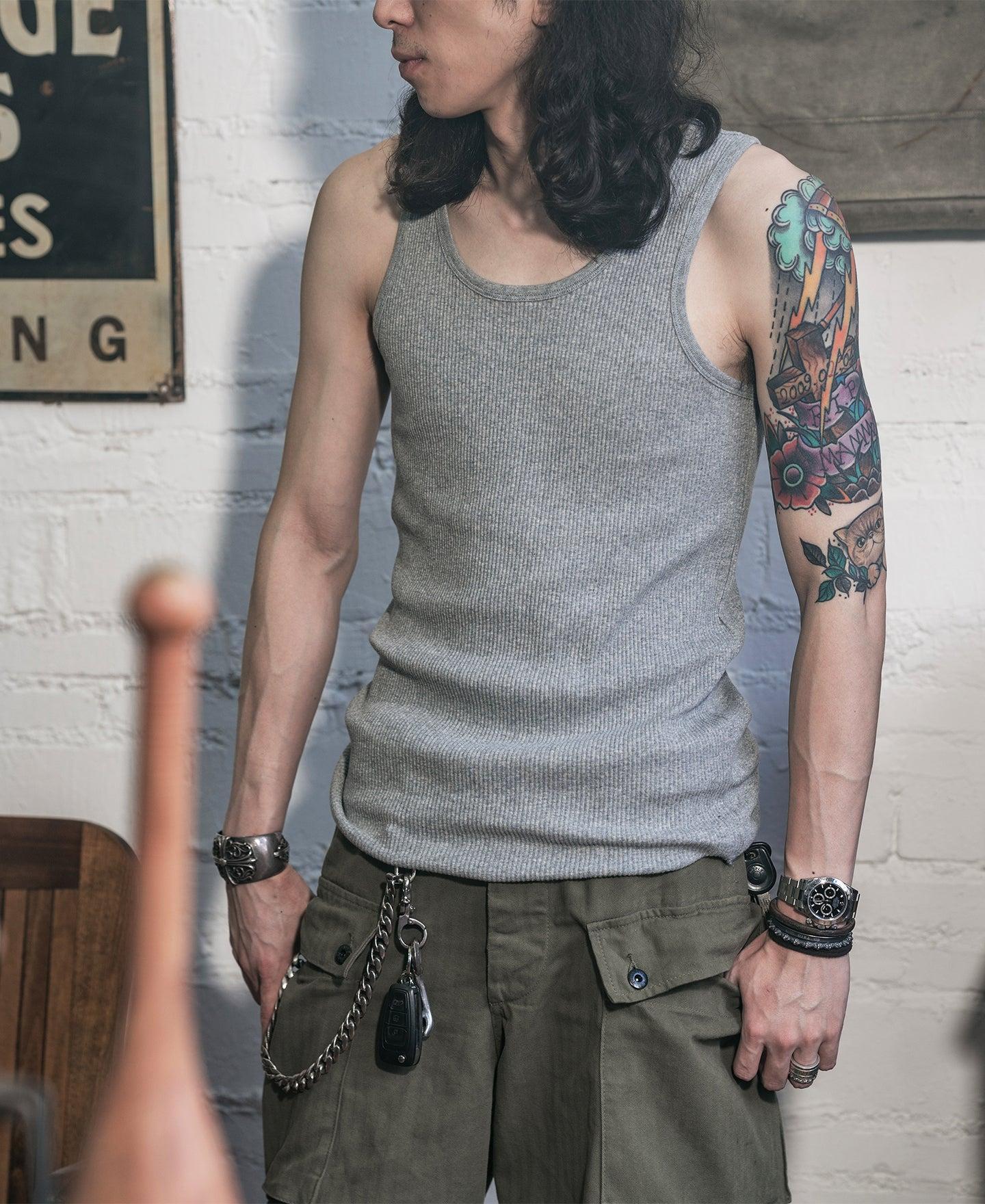 10.5 oz Cotton Tank Top - Gray Product Image