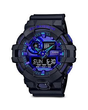 Men's Casio G-Shock Classic Virtual Blue Series Black Resin Strap Watch with Blue-Violet Dial (Model: Ga700Vb-1A) Product Image