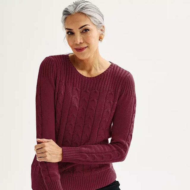 Womens Croft & Barrow Rib Yoke Cable Pullover Product Image