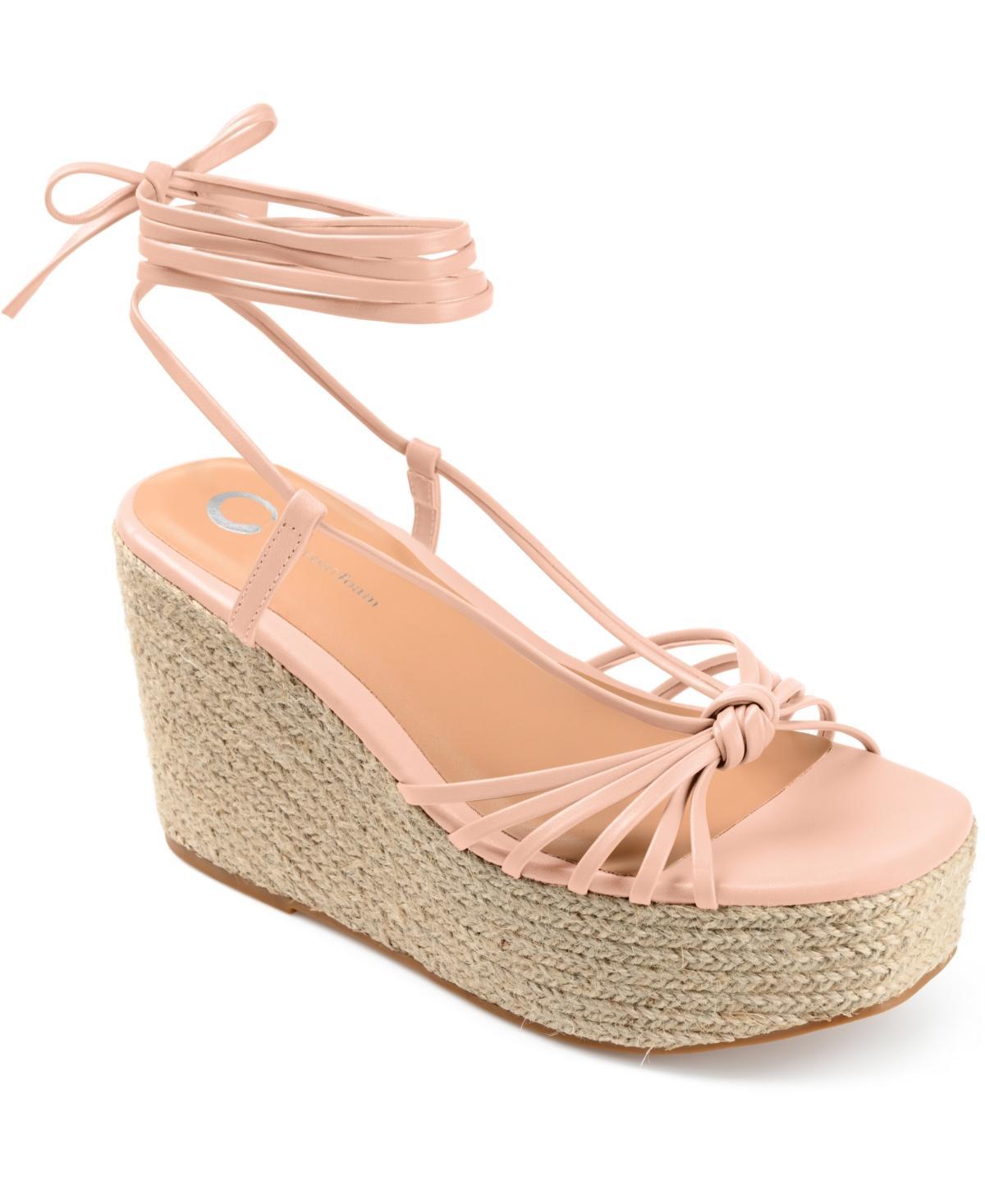 Journee Collection Womens Catalinn Tie-Up Espadrille Wedge Sandals product image