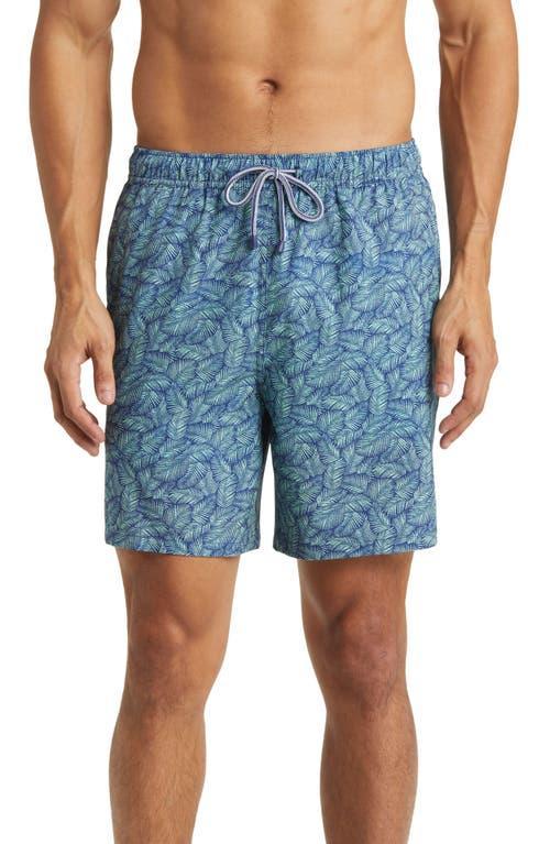 Peter Millar Tropical Shade Leaf Print Swim Trunks Product Image