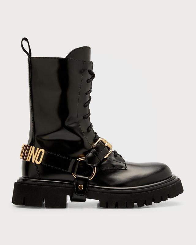 Mens Lug Sole Leather Combat Boots Product Image