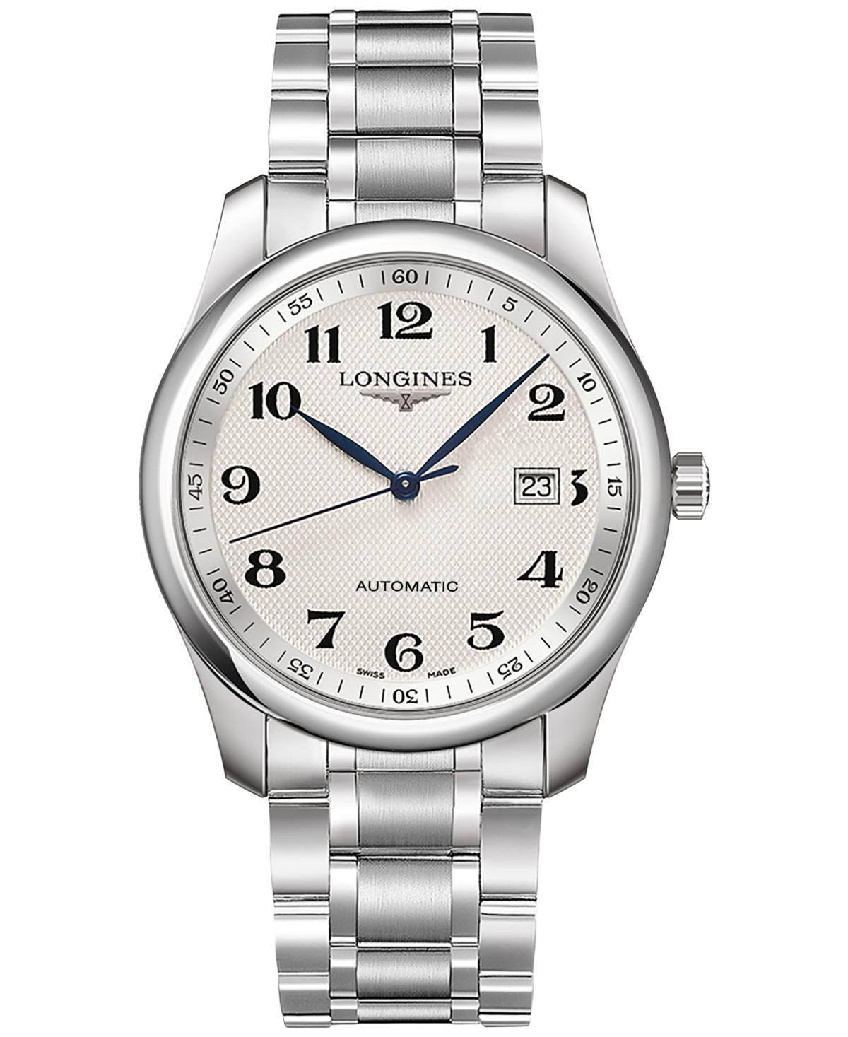 Longines Mens Master Collection Automatic Silver Dial Stainless Steel Bracelet Watch Product Image