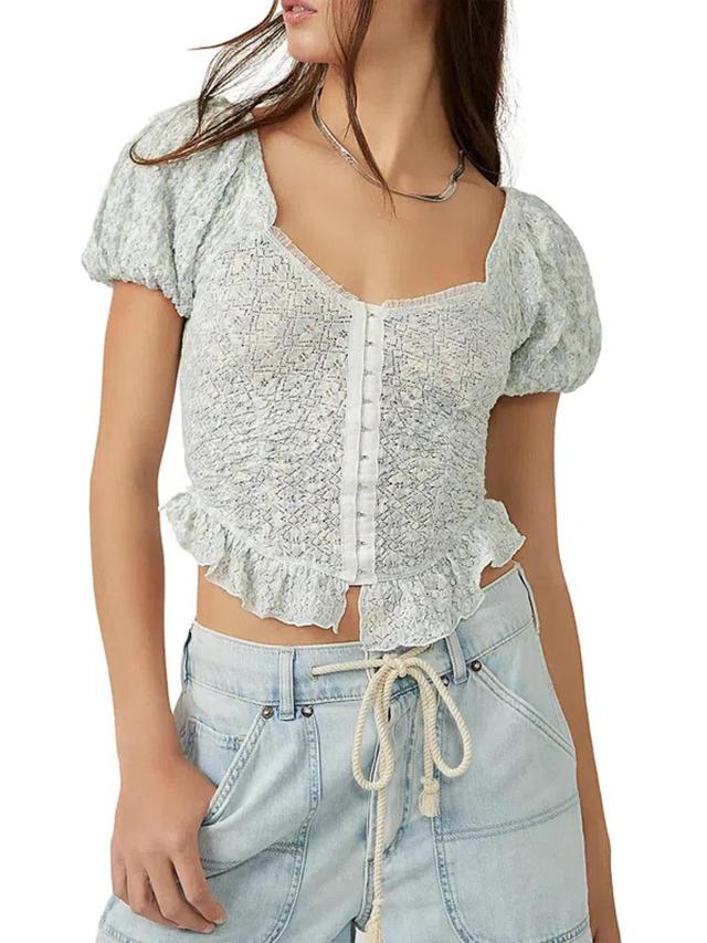 Oh Baby Womens Ruffled Lace Cropped In Multi Product Image