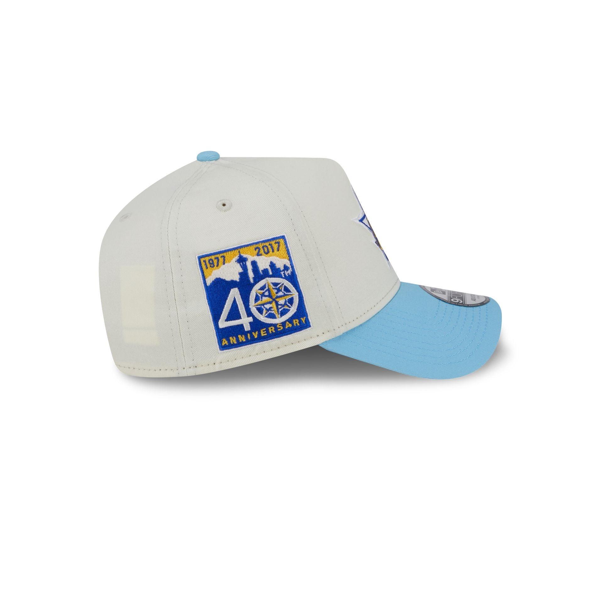 Seattle Mariners Chrome White 9FORTY A-Frame Snapback Hat Male Product Image