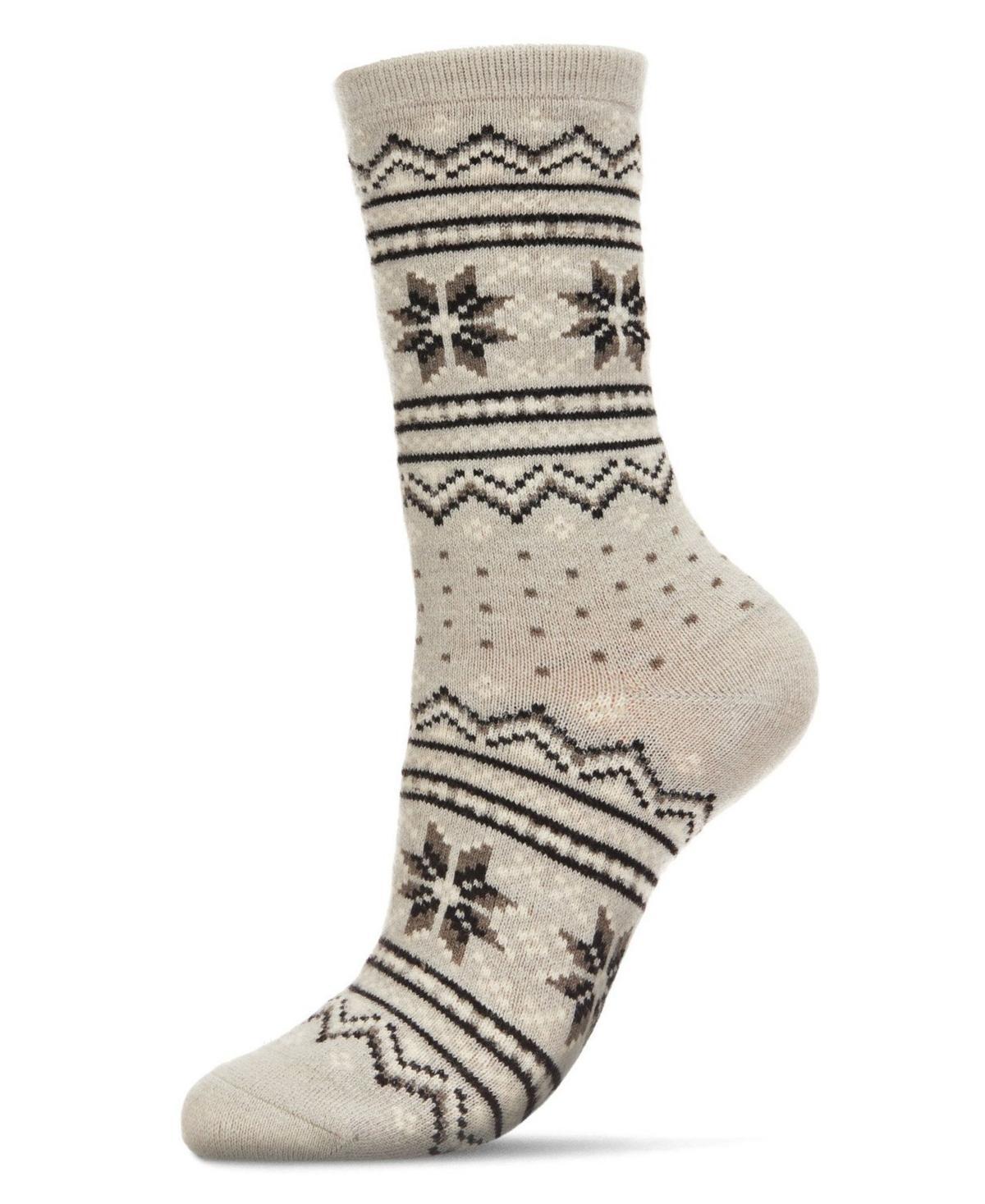 MeMoi Womens Fairisle Cashmere Crew Socks Product Image