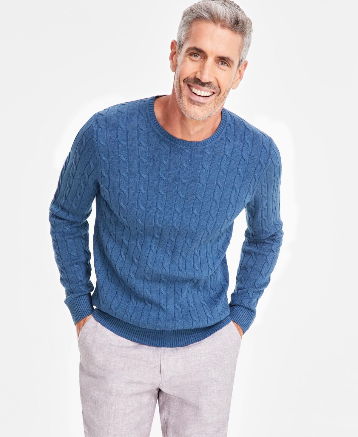 Club Room Mens Cable-Knit Cotton Sweater, Created for Macys Product Image