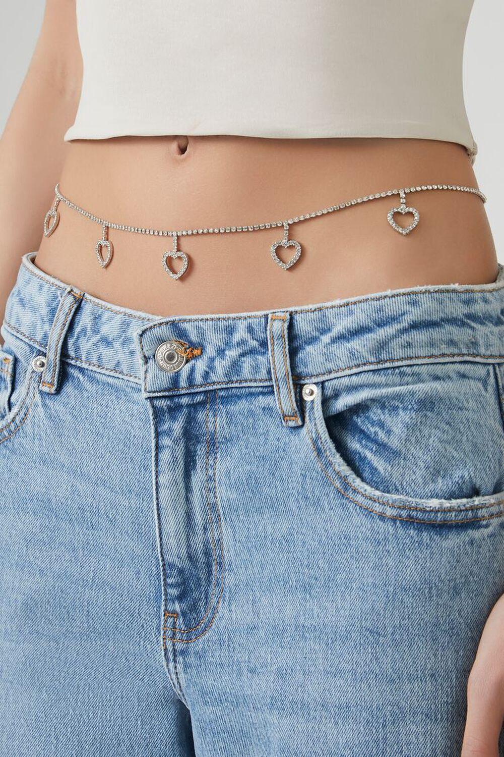 Rhinestone Heart Belly Chain | Forever 21 Product Image