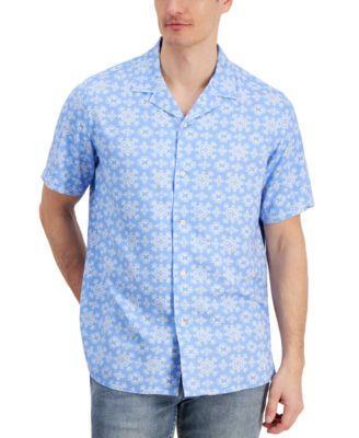 Club Room Mens Colette Medallion-Print Resort Camp Shirt, Created for Macys Product Image