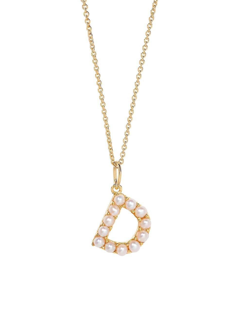 Womens Bridget Initial 14K-Gold-Plated & Freshwater Pearl Necklace Product Image