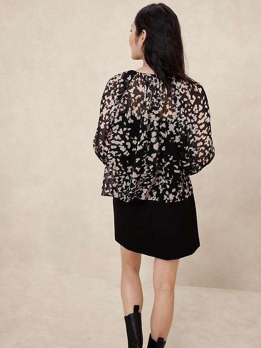 Chiffon Volume-Sleeve Blouse Product Image