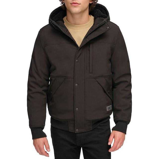 Mens Levis Soft Shell Hooded Bomber Jacket Black Product Image