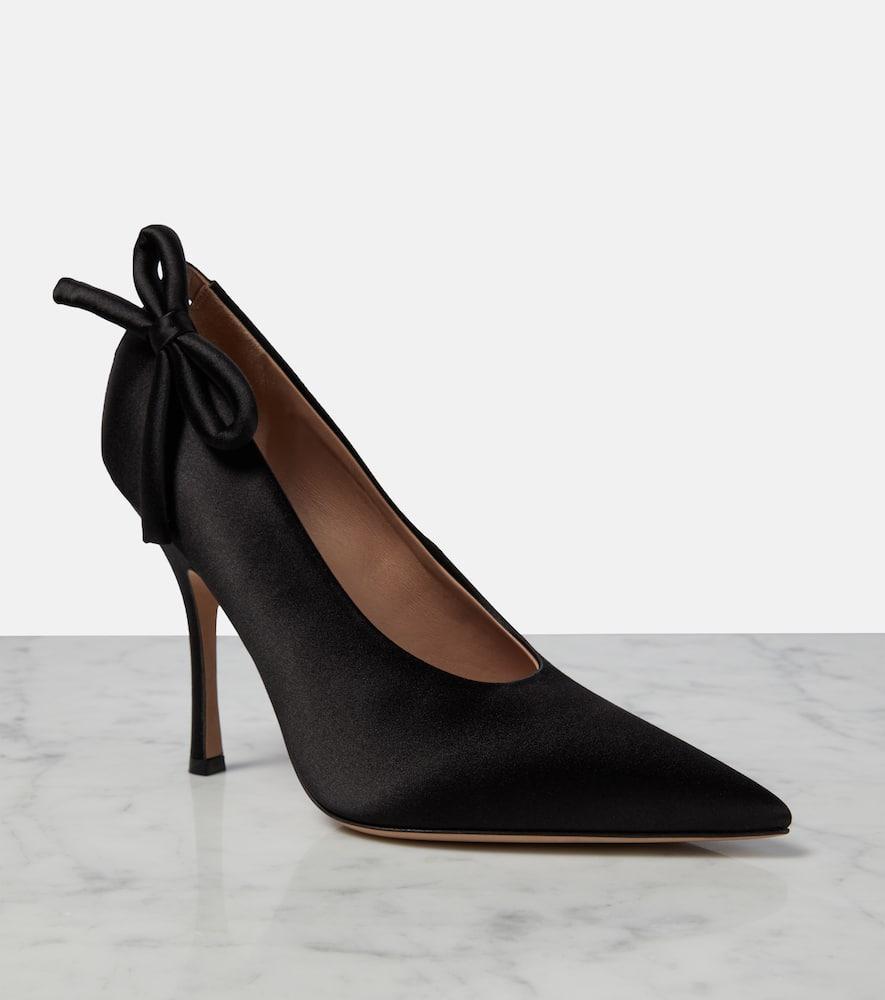 Nite-out Cutout Satin Pumps In Black Product Image