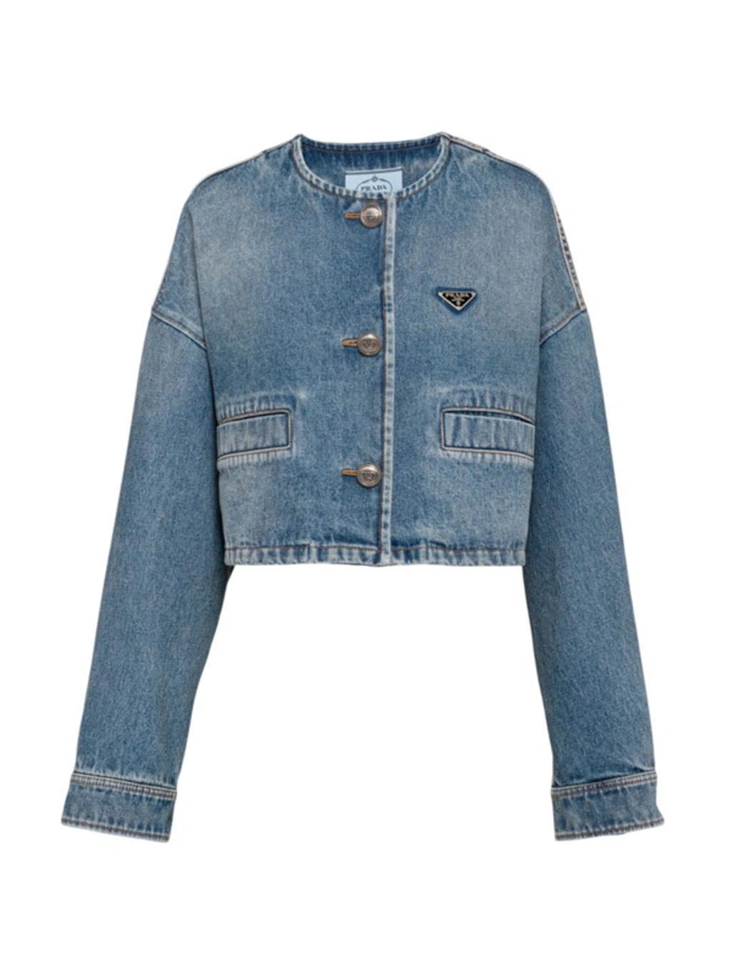 Denim Blouson Jacket In Blue product image