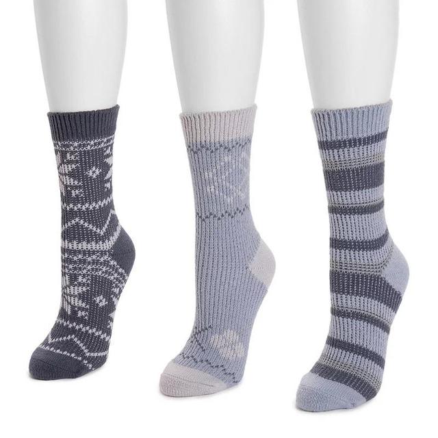 Womens MUK LUKS 3-Pack Double Knit Boot Socks Product Image