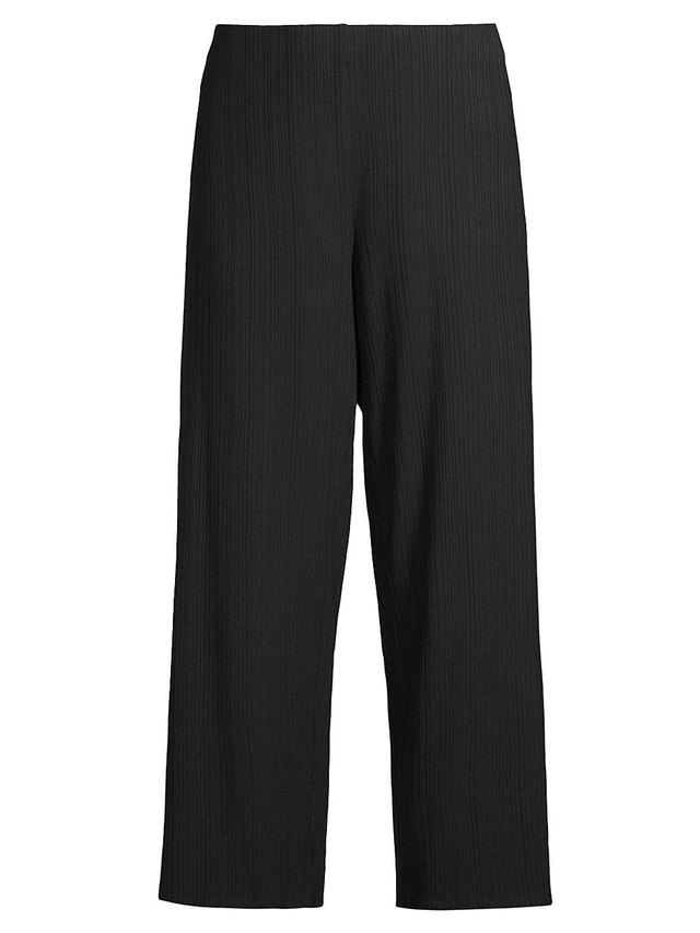 Eileen Fisher Pliss Wide Leg Ankle Pants Product Image