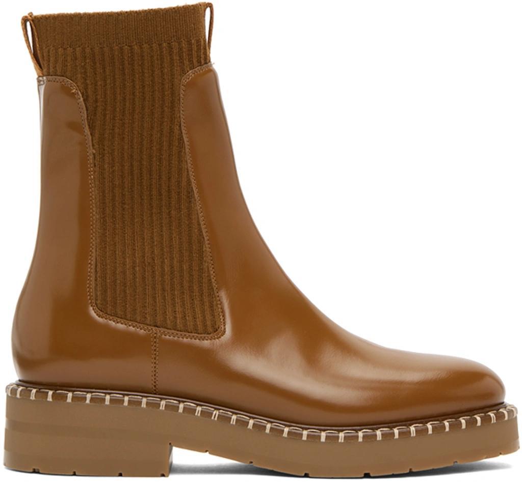 35mm Noua Leather Ankle Boots In Tan product image