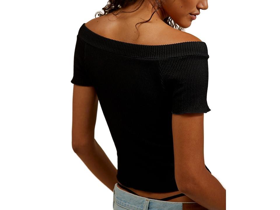 Free People X Intimately FP Ribbed Seamless Off Shoulder Top In Black Size L/XL, M/L. Product Image