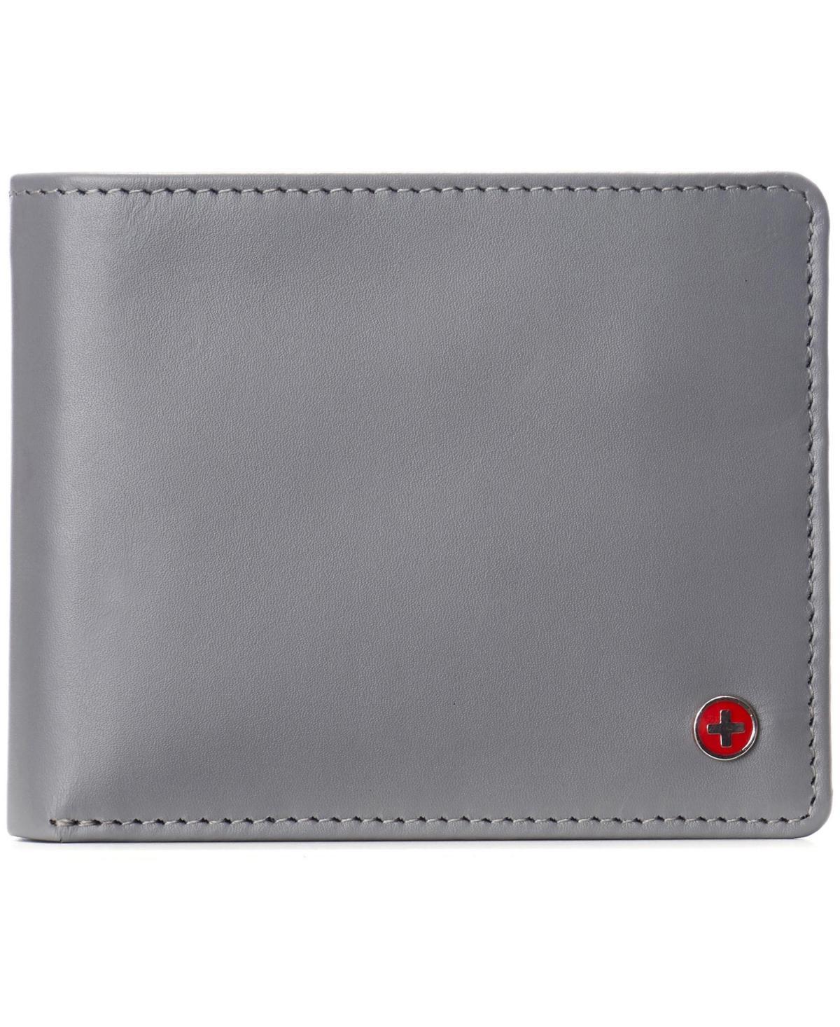 Alpine Swiss Mens Genuine Leather Wallet Passcase Bifold Rfid Safe 2 Id Windows - Tan Product Image