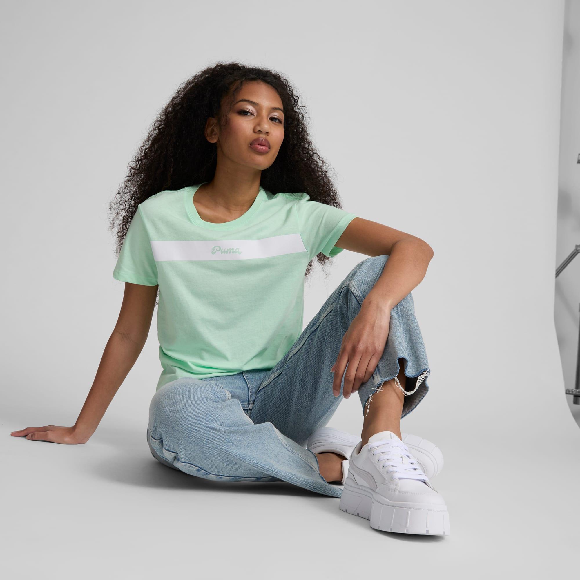 PUMA Upfront Line Logo Women's Tee Product Image