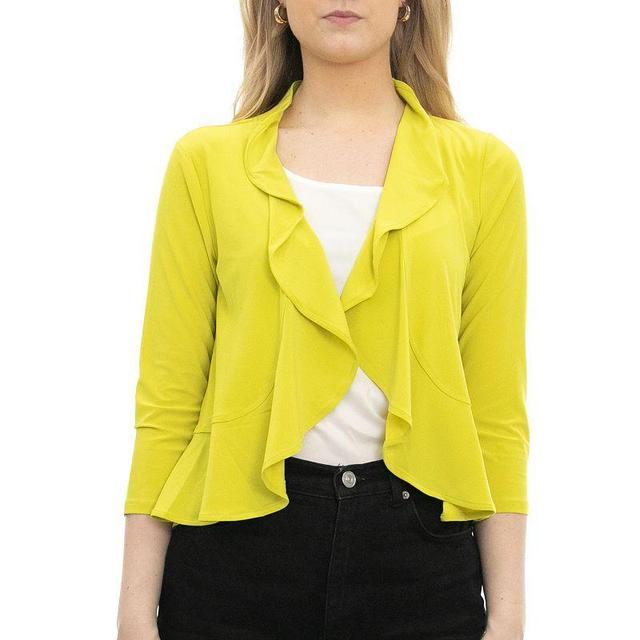 Womens Nina Leonard Chiffon-Back Ruffle Bolero Drk Yellow Product Image