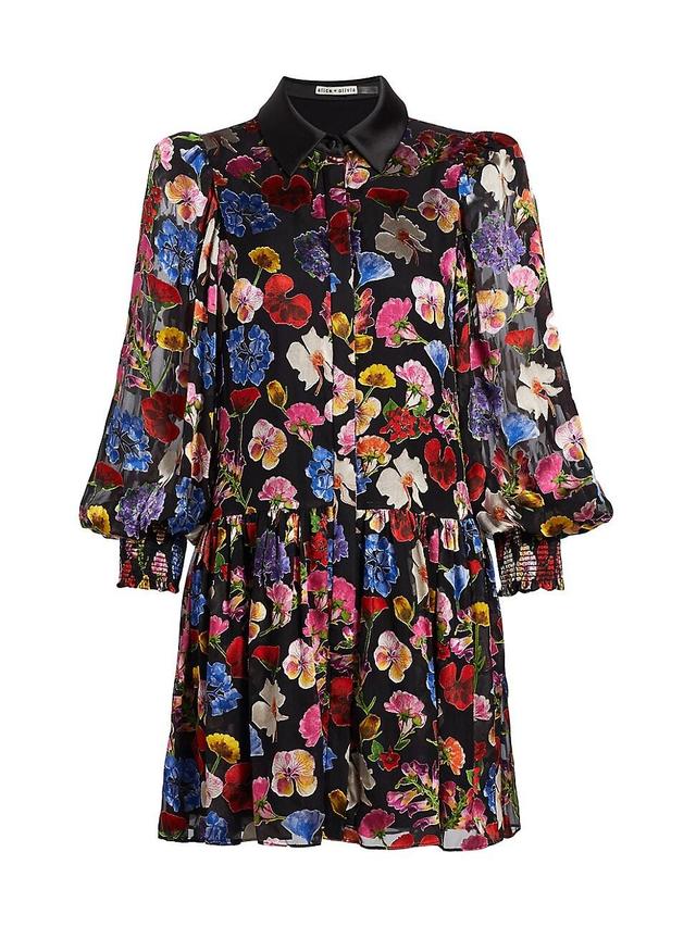 Womens Bertha Sheer Floral Shirtdress Product Image