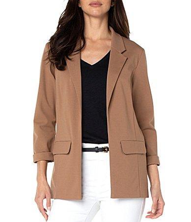 Liverpool Los Angeles Stretch Ponte Notch Lapel 34 Sleeve Boyfriend Blazer Product Image