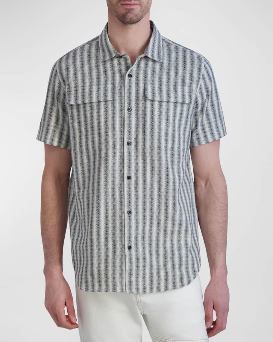 Mens Striped Button-Down Shirt Product Image