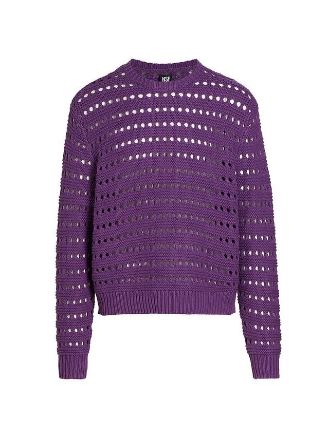 Mens Open-Knit Fitted Sweater Product Image