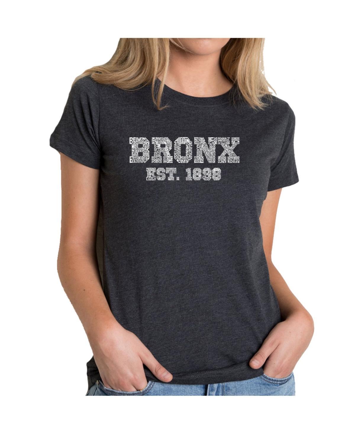 Womens Premium Word Art T-Shirt - Popular Bronx Neighborhoods Product Image